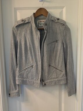 Chelsea & Violet Light Gray Utility Zip-Front Jacket